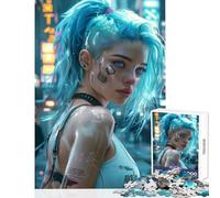 Rompecabezas de 1000 Piezas para Adultos diseño de Chica ciberpunk Sexy Ideal para Decorar el hogar Regalo de cumpleaños Juego Imposible Cada Pieza es única Tamaño: 38x26cm