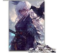 Rompecabezas de 1000 Piezas para Adultos, diseño de Chica Cuervo de Anime, Ideal para Parejas, Navidad, Año Nuevo y San Valentín tamaño 26x38cm