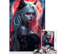 Rompecabezas de 1000 Piezas para Adultos diseño de Chica de Anime Blood Moon Juguete Educativo Regalo para Mujeres y Hombres Juego práctico colección de Artistas tamaño de Bellas Artes: 50x75cm