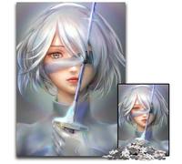 Rompecabezas de 1000 Piezas para Adultos diseño de Chica de Anime con Espada Ideal para una Noche de Juegos en Familia Obra Decorativa DIY (38 x 26 cm)