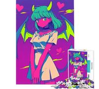 Rompecabezas de 1000 Piezas para Adultos diseño de Chica Diablo de Anime con alas desafío para la Inteligencia Juguete adictivo Juego Imposible decoración de Pared Gran Regalo (tamaño 38x52cm)