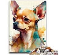 Rompecabezas de 1000 Piezas para Adultos, diseño de Chihuahua, Acuarela, Anima, Inteligencia Cerebral, Juguetes adictivos, Regalo de cumpleaños, Arte de Pared, 50x75cm