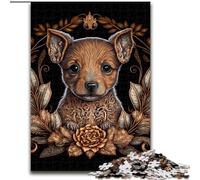 Rompecabezas de 1000 Piezas para Adultos,diseño de Chihuahua de Metal de Colores,Hecho de Madera,Ideal para Decorar o como Regalo de cumpleaños,50x75cm Un Rompecabezas desafiante y Relajante