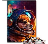 Rompecabezas de 1000 Piezas para Adultos, diseño de Chihuahua Espacial de Madera, Navidad y Año Nuevo, Regalo Festivo, 50x75cm, Actividad de Noche de Juegos Familiar Atractiva