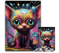 Rompecabezas de 1000 Piezas para Adultos, diseño de Chihuahua psicodélico, Rompecabezas de Alta dificultad para Adolescentes, 50x75cm/19,68x29,52 Pulgadas.