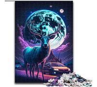 Rompecabezas de 1000 Piezas para Adultos, diseño de Ciervo de Madera, Ideal para Decorar o como Regalo de cumpleaños, 50x75cm Un Rompecabezas desafiante y Relajante para Adolescentes