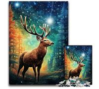 Rompecabezas de 1000 Piezas para Adultos, diseño de Ciervo espejismo, de cartón, Ideal para una Noche de Juegos en Familia, Ideal para Manualidades Decorativas, 26x38cm/10,23x14,96 Pulgadas.