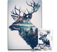Rompecabezas de 1000 Piezas para Adultos, diseño de Ciervos, Bosque, Animales, Naturaleza, Divertido, Tranquilo, Tiempo Libre, Ajuste preciso, Juguete de Juego, tamaño 50x75cm