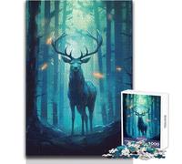 Rompecabezas de 1000 Piezas para Adultos, diseño de Ciervos en el Bosque, Misterioso, para Relajarse Durante el Tiempo Libre, Corte Limpio, sin Costuras, Entrelazado, tamaño 50x75cm