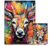 Rompecabezas de 1000 Piezas para Adultos, diseño de Ciervos, Grafiti, Rompecabezas imposibles, decoración del hogar, Regalo, Juego de ingenio, 26x38cm/10,23x14,96 Pulgadas