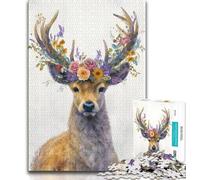 Rompecabezas de 1000 Piezas para Adultos, diseño de Ciervos, Ideal para Entrenar el Cerebro y Las Manos, Ideal para Amigos y Familiares, 75x50cm