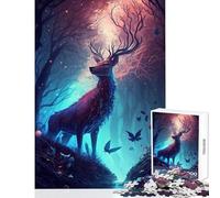 Rompecabezas de 1000 Piezas para Adultos diseño de Ciervos Isla encantada decoración del hogar Juguetes Ideas de Regalo Juego Educativo Interesante para Reducir el estrés tamaño 38x26cm