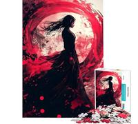 Rompecabezas de 1000 Piezas para Adultos diseño de círculo Rojo Ideal para Mujeres y Adolescentes Juego Familiar de Carreras de Velocidad Interacción Entre Padres e Hijos (tamaño 38x26cm)