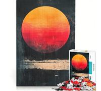 Rompecabezas de 1000 Piezas para Adultos diseño de círculos Rojos y Naranjas Juego Imposible análisis y lógica fortalece el Amor Entre Parejas 50x75cm