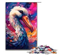 Rompecabezas de 1000 Piezas para Adultos diseño de Cisne Robot de Splatters con Muchas Nubes Gruesas de Colores Ideal para Relajarse Jugar en Familia aliviar el estrés desafío difícil 75x50cm