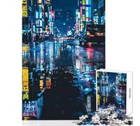 Rompecabezas de 1000 Piezas para Adultos diseño de Ciudad ciberpunk neón japonés Juguetes antiestrés Regalos para Mujeres y Hombres Juego Educativo interacción Entre Padres e Hijos tamaño 50x75cm