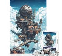 Rompecabezas de 1000 Piezas para Adultos diseño de Ciudad Steampunk en el Cielo Educativo para cumpleaños y Navidad 50x75cm