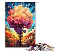Rompecabezas de 1000 Piezas para Adultos diseño de claveles psicodélicos de Colores de Madera Ideal como Juego Educativo (tamaño 75 x 50 cm)