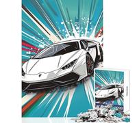 Rompecabezas de 1000 Piezas para Adultos diseño de Coche Blanco Juguete de Pared Regalo para Mujeres y Hombres Juegos relajantes colección de Artistas Bellas Artes tamaño 38x52cm