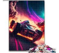 Rompecabezas de 1000 Piezas para Adultos, diseño de Coche de Carreras en Llamas espaciales, Hecho de Madera, Ideal para Regalar en Navidad, cumpleaños, Halloween, Humor y Detalles de 50x75cm