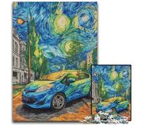 Rompecabezas de 1000 Piezas para Adultos, diseño de Coche Deportivo con Cielo Estrellado, Ideal para Pasar el Tiempo Libre en casa, una Obra de Arte para niños de 14 años (26x38cm)