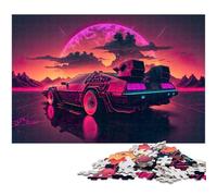 Rompecabezas de 1000 Piezas para Adultos, diseño de Coche y Atardecer, Adultos, Juego Interactivo Familiar, desafío Mental, 50x75cm/19,68x29,52 Pulgadas