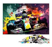 Rompecabezas de 1000 Piezas para Adultos, diseño de Coches de Carreras de Colores, Rompecabezas imposibles, Ideal para Decorar el hogar, Juego de ingenio, 26x38cm/10,23x14,96 Pulgadas.