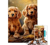 Rompecabezas de 1000 Piezas para Adultos diseño de Cocker Spaniel Americano Ideal para Adolescentes Montaje de Patrones dificultad Alta y un desafío Juego desafiante para Disfrutar en Familia 38x52cm