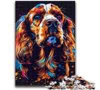 Rompecabezas de 1000 Piezas para Adultos, diseño de Cocker Spaniel Inglés, Ideal para Adolescentes, Juegos educativos, decoración del hogar, Regalos de cumpleaños, Arte Mural (50x75cm)