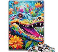 Rompecabezas de 1000 Piezas para Adultos, diseño de cocodrilos del Nilo, Ideal para aliviar el estrés, Ideal para decoración de Escritorio, 38x26cm