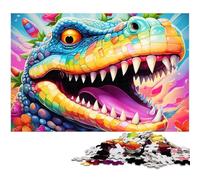 Rompecabezas de 1000 Piezas para Adultos diseño de cocodrilos del Nilo Rompecabezas de Papel Juguete Educativo antiestrés (38 x 26 cm)