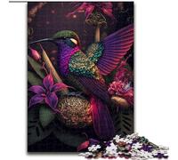 Rompecabezas de 1000 Piezas para Adultos,diseño de colibrí Colorido,Hecho de Madera,Ideal para diversión Familiar,relajación y Regalos navideños 50x75cm Ideal y diversión Familiar