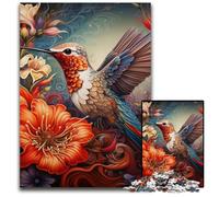 Rompecabezas de 1000 Piezas para Adultos, diseño de colibrí de Madera, Ideal para Parejas, Navidad, Año Nuevo y San Valentín, 50x75cm/19,68x29,52 Pulgadas.