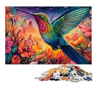 Rompecabezas de 1000 Piezas para Adultos, diseño de colibrí psicodélico, de cartón, de Alta dificultad, para Adolescentes, 26x38cm/10,23x14,96 Pulgadas.
