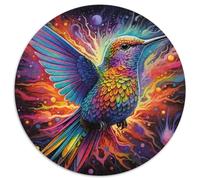 Rompecabezas de 1000 Piezas para Adultos, diseño de colibrí psicodélico de cartón, Ideal para Adolescentes, decoración DIY y diversión para estimular el Cerebro (67,5 x 67,5 cm)