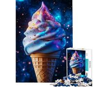 Rompecabezas de 1000 Piezas para Adultos diseño de Cono de Helado galáctico Juguetes educativos Juegos prácticos de Aprendizaje Ideas para Regalos educativos (tamaño 38x52cm)