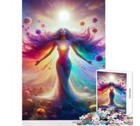 Rompecabezas de 1000 Piezas para Adultos diseño de corazón Abierto para florecer Juego práctico con póster a Juego y Hoja de Trivia tamaño 50x75cm