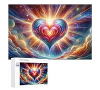 Rompecabezas de 1000 piezas para adultos, diseño de corazón colorido, juego familiar, difícil y difícil como regalo para toda la familia, 1000 piezas