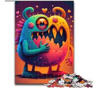 Rompecabezas de 1000 Piezas para Adultos, diseño de Corazones de Amor y Monstruos, tamaño 26x38cm, Ideal para el Cerebro y la decoración del hogar, Fiestas.