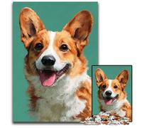 Rompecabezas de 1000 Piezas para Adultos, diseño de Corgi Feliz, de Madera, Ideal para aliviar el estrés y Pasar el rato en casa Una Obra de Arte para niños de 14 años, 50x75cm