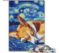 Rompecabezas de 1000 Piezas para Adultos, diseño de Corgi Night Sky, de Madera, Ideal para Uso Diario y Ocasiones Especiales, 50x75cm, Ideal para cumpleaños, festividades y Ocasiones Especiales