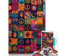 Rompecabezas de 1000 Piezas para Adultos diseño de Cosas psicodélicas Juguetes de Entretenimiento Familiar con póster a Juego y Hoja de Trivia de 75x50cm