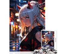 Rompecabezas de 1000 Piezas para Adultos diseño de Crimson Oni Guardian antiestrés cumpleaños Juego práctico difícil y desafiante tamaño 38x26cm