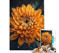 Rompecabezas de 1000 Piezas para Adultos diseño de crisantemo Dorado Juguete Educativo e Intelectual Ideal para Regalar en cumpleaños Vacaciones o para Pasar el rato (tamaño 38x26cm)