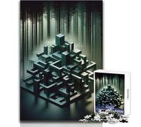 Rompecabezas de 1000 Piezas para Adultos, diseño de Cubo del Bosque, confluencia, para Disfrutar de Momentos de Paz y Tranquilidad, Juguete de Corte de Alta precisión, tamaño 38x26cm