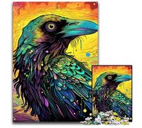 Rompecabezas de 1000 Piezas para Adultos, diseño de Cuervo Verde, de Madera, Ideal para Parejas, Navidad, Año Nuevo y San Valentín, 50x75cm/19,68x29,52 Pulgadas.