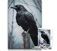 Rompecabezas de 1000 Piezas para Adultos, diseño de Cuervo Vigilante en Madera, Juego Educativo Familiar, Regalo para Mujeres, Regalo de Amigo Secreto, tamaño 38x52cm