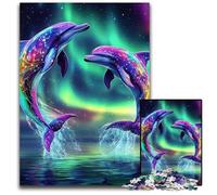 Rompecabezas de 1000 Piezas para Adultos, diseño de Delfines Aurora, cumpleaños o para Mayores de 14 años, 26x38cm