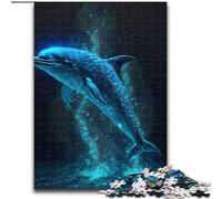 Rompecabezas de 1000 Piezas para Adultos, diseño de Delfines en Madera, Año Nuevo, Ideal para Fiestas, 50x75cm, Ideal para Juegos interactivos Familiares