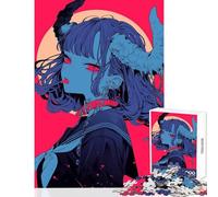 Rompecabezas de 1000 Piezas para Adultos diseño de Demonio decoración de Pared con Piezas de Formas aleatorias Que se entrelazan por Completo tamaño 50x75cm